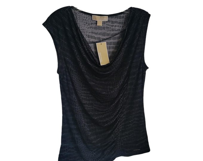 Womens Top Michael Michael Kors New With Tags Size Medium Gathered Front Reptile Dark Fairy Whimsygoth Goth Punk