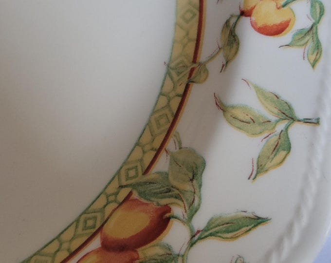 Vintage Valencia Churchill Pottery Fruit Design Ribbed Border 10 inches 3 in set