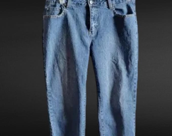Mattina T. Capri Jeans Womens 13/14 Blue Embroidered Pockets McBling Y2K Grunge