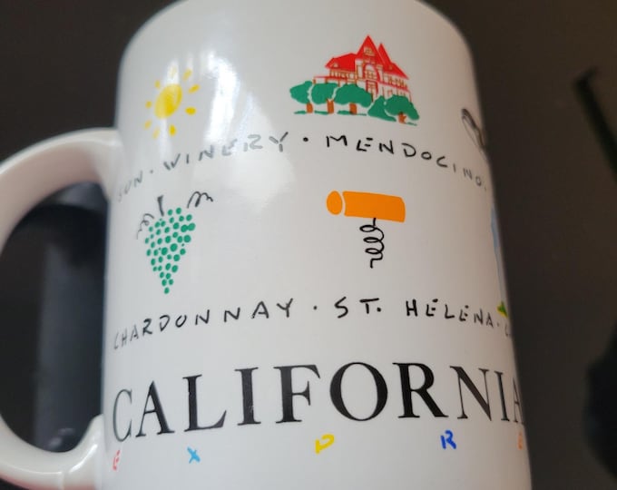 Vintage Wine Country Coffee Cup Vintage dated 1990 Luke A Tuck