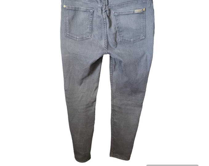 Women Jeans Size 29 7 For All Mankind High Waist Ankle Skinny Gray Stretch Y2K