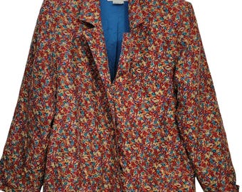 Mario Forte Eccentric Edgy Quirky Floral Silk Jacket Size 6 Hong Kong VTG 80s