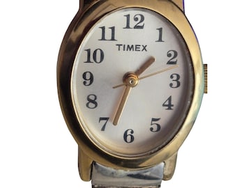 Vintage Womens Timex Watch Two Tone Metal Bracelet Analog New Battery