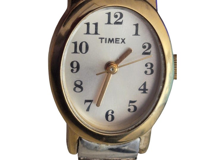 Vintage Women’s Timex Watch Two Tone Metal Bracelet Analog New Battery