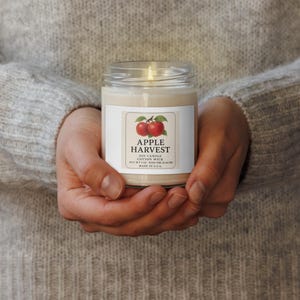 Vela de soja "Cosecha de manzanas" - Cera natural de 250 ml, aroma fresco de otoño, ideal para regalar