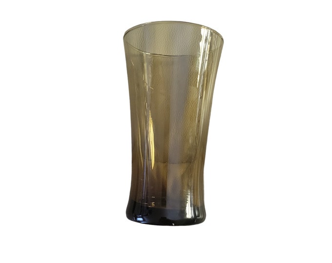 Vintage 70s Retro Anchor Hocking Style 16 ounce Smoky Brown Tumblers, Set of 4