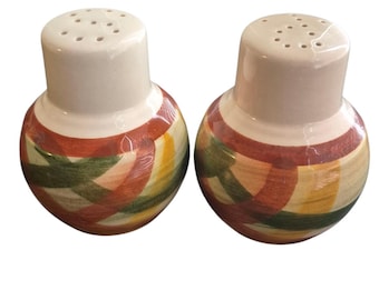 Vintage Vernon Kilns Homespun Salt and Pepper Cheerful MCM Western USA Lot 1