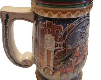 Collectible Vintage Budweiser Beer Mugs and Steins - Festive Home Decor - Home for the Holidays 1997 Clydesdale Scenes
