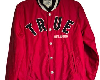 Vintage True Religion Varsity Jacket XL - Rare Red Logo