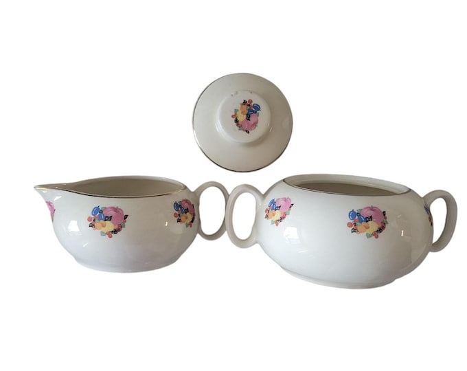 Vintage 30s Country Gentleman by Cavitt Shaw WS George Sugar Bowl and Creamer