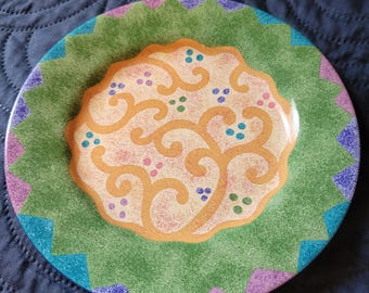 Vintage Candy Mountain Salad Plate 7 3/4 in Sue Zipkin Potpourri Whimsy Boho