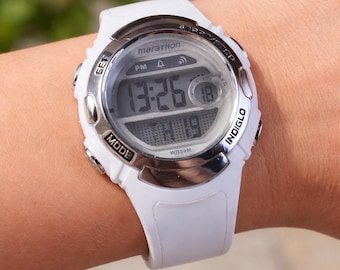 Timex Marathon Womens Digital Watch Day Date Indiglo Alarm Sport New Battery