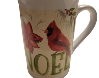 Vintage Noel Cardinal Bird Christmas Cups Mugs - Royal Norfolk - Holiday Set 2