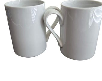 Vintage Dansk Bisserup White Coffee Mug Bistro Cup Thailand Discontinued Mint Set 2