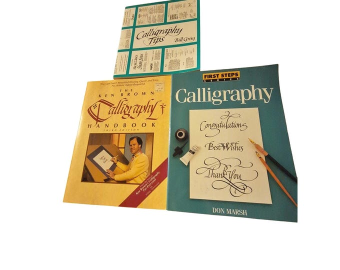 Vintage Calligraphy Books Set: Rare Softcover Writing Guides