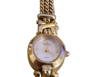 Vintage Elgin EL852 Womens Gold-Tone Quartz Boho Bracelet Watch Retro Boho Chic