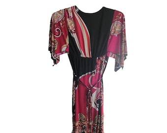 Carole Little Boho Geometric Dress Size 12 Knee Length Hippie Style Retro Hippy