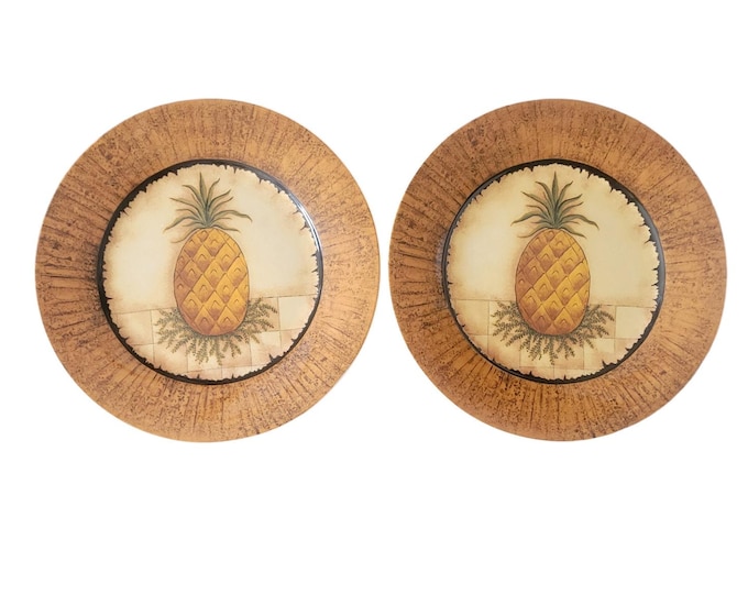 Hospitality ESC Trading Co Plate Pineapple David Harden Vintage Set of 2
