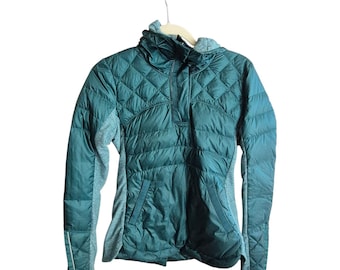 Lululemon Athletica Jacket Goose Down For A Run Pullover Size 6 Teal Puffer Chic