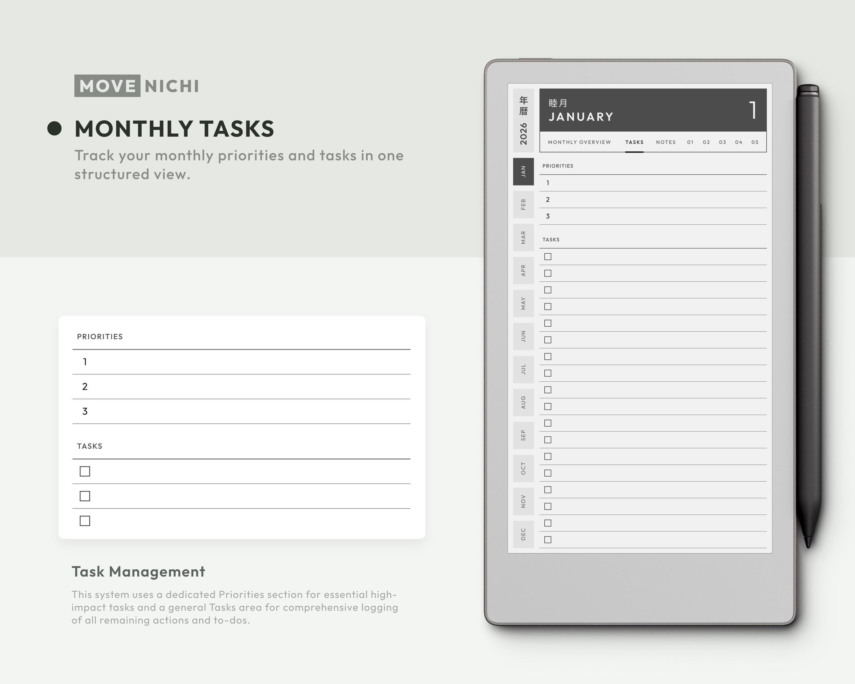 Daily Planner for Remarkable Paper Pro Move — Movenichi 2026 ...
