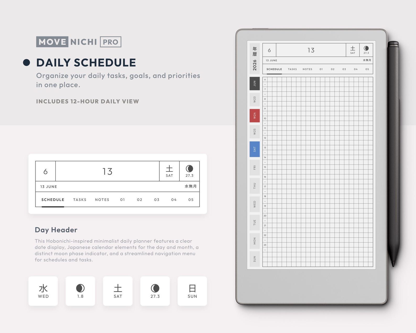 Digital Planner for Remarkable Paper Pro Move — Movenichi PRO 2026 ...