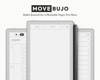 Bullet Journal for reMarkable Paper Pro Move — Movebujo | Undated Hyperlinked Minimal Digital Planner PDF