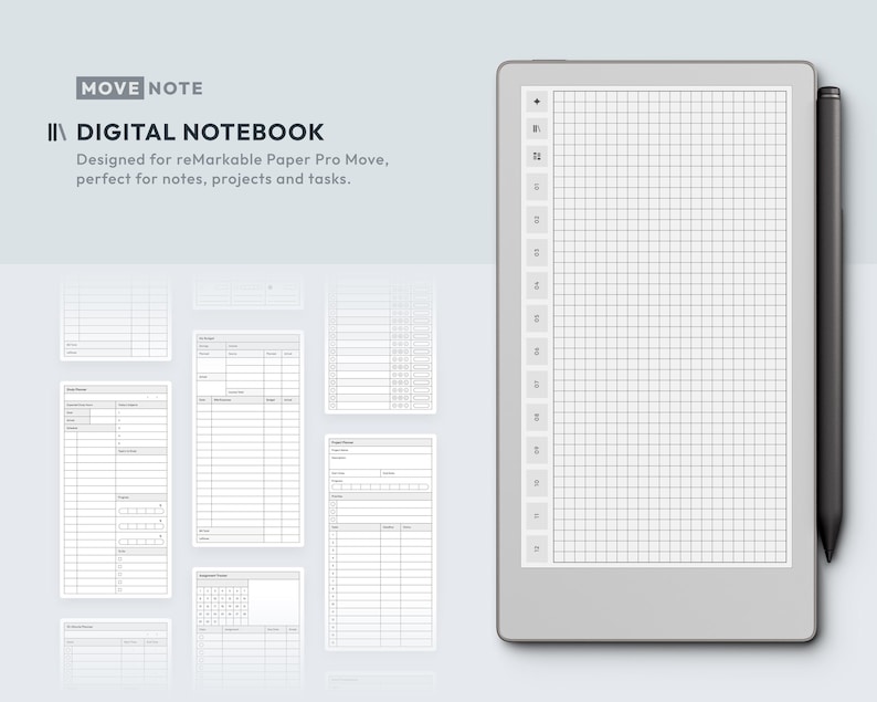 Notebook for Remarkable Paper Pro Move — Movenote | Hyperlinked Digital ...