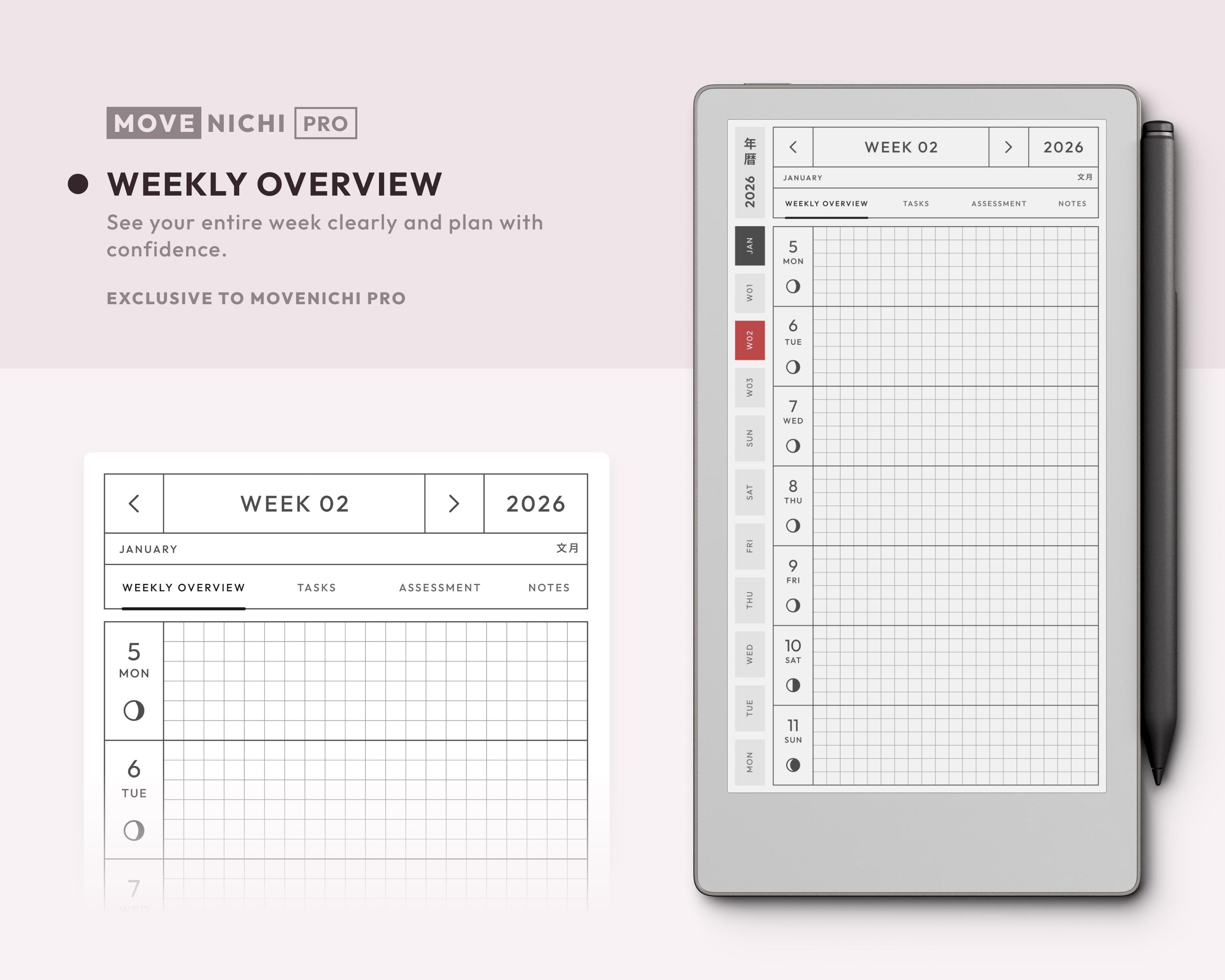 Digital Planner for Remarkable Paper Pro Move — Movenichi PRO 2026 ...