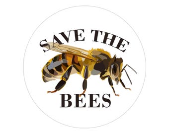 Eco-Friendly Save the Bees Sticker, Transparent Outdoor Sticker, Nature Lover Gift, Car Decal, Bee Conservation