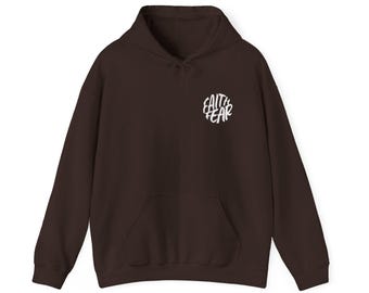 Faith Over Fear Unisex Heavy Blend™ Hooded Color Sweatshirt, Cozy Streetwear, Everyday Comfort, Inspirational Gift, Unisex Fashion