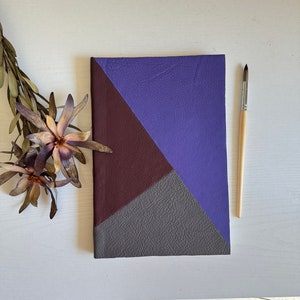 Cuaderno de bocetos de acuarela de cuero hecho a mano: diario de artista de papel de algodón