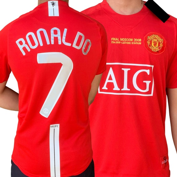 Ronaldo 7 Retro Final Moscow 2008 Manchester United Men's Soccer Jersey  CLEARANCE Please look at description to select correct size -   Österreich