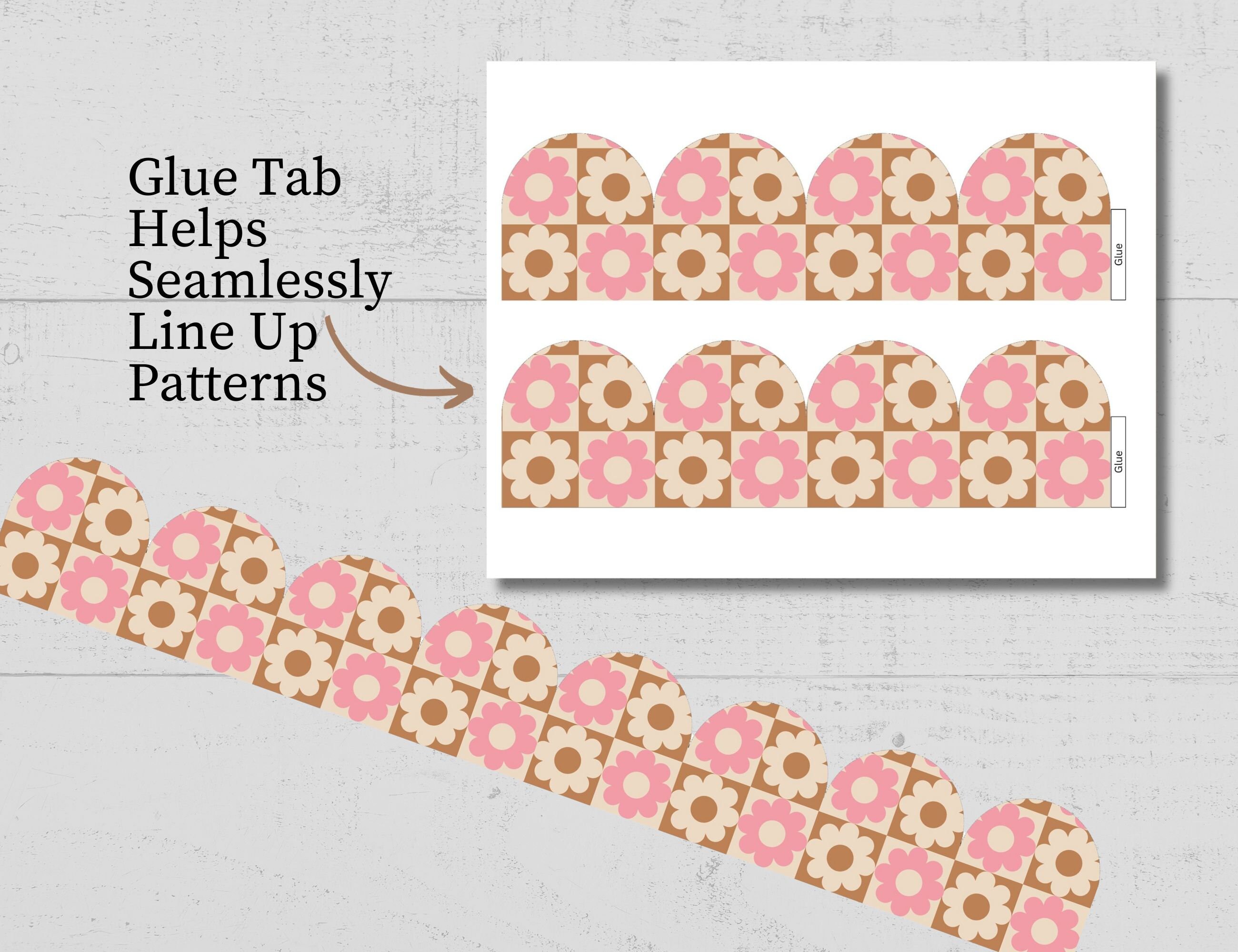 6ft Boho Daisy Paper Bulletin Board Border Retro Groovy Classroom Decoration Hippie Border Stripes Back To School Classroom Decor For Nursery School