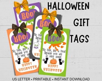 Afdrukbare Halloween Treat Tags, Halloween Gift Tags, Trick or Treat Tag, Instant Download Halloween Treat Label, DIY Halloween Treat Tag