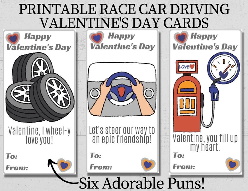 Printable Race Car Valentine's Day Cards for Car Loving Kids! Last ...
