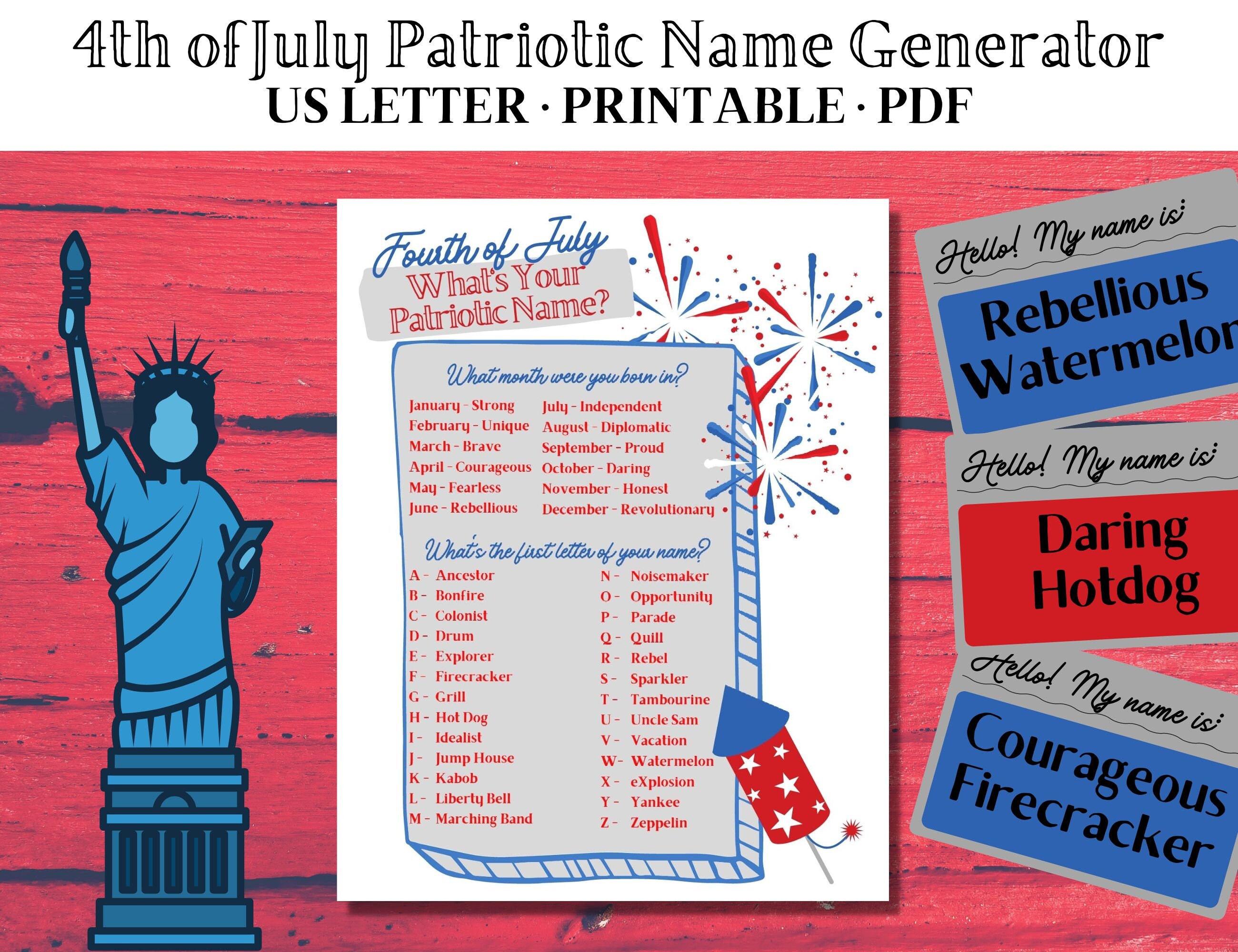 4th of july names boy