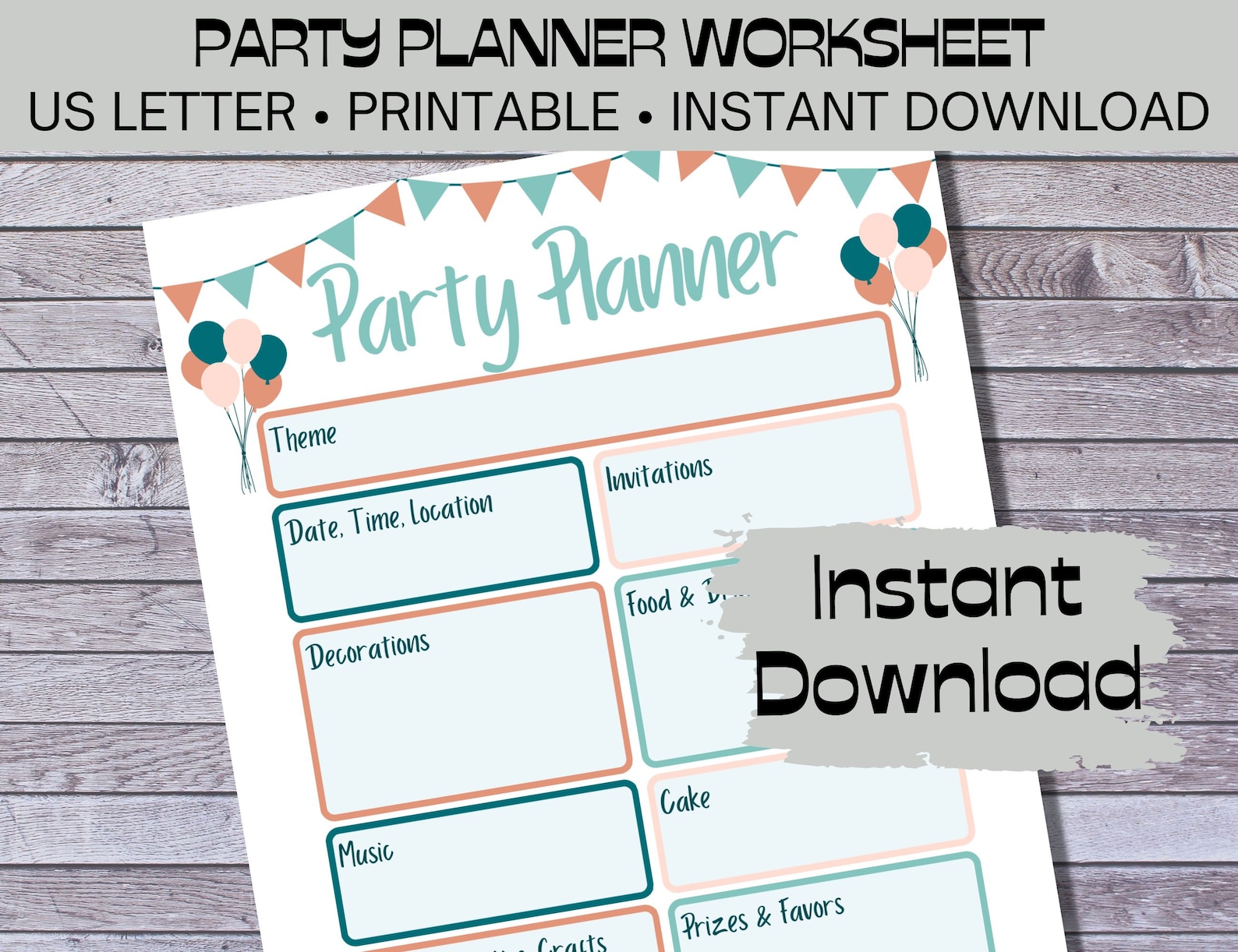 Simple Party Planner Worksheet - Il 1588xN.4612028687 O2jo 