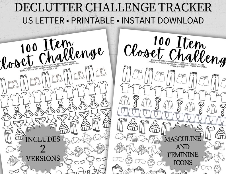Closet Declutter Challenge Printable – Simple 10 Day Closet Cleanout ...