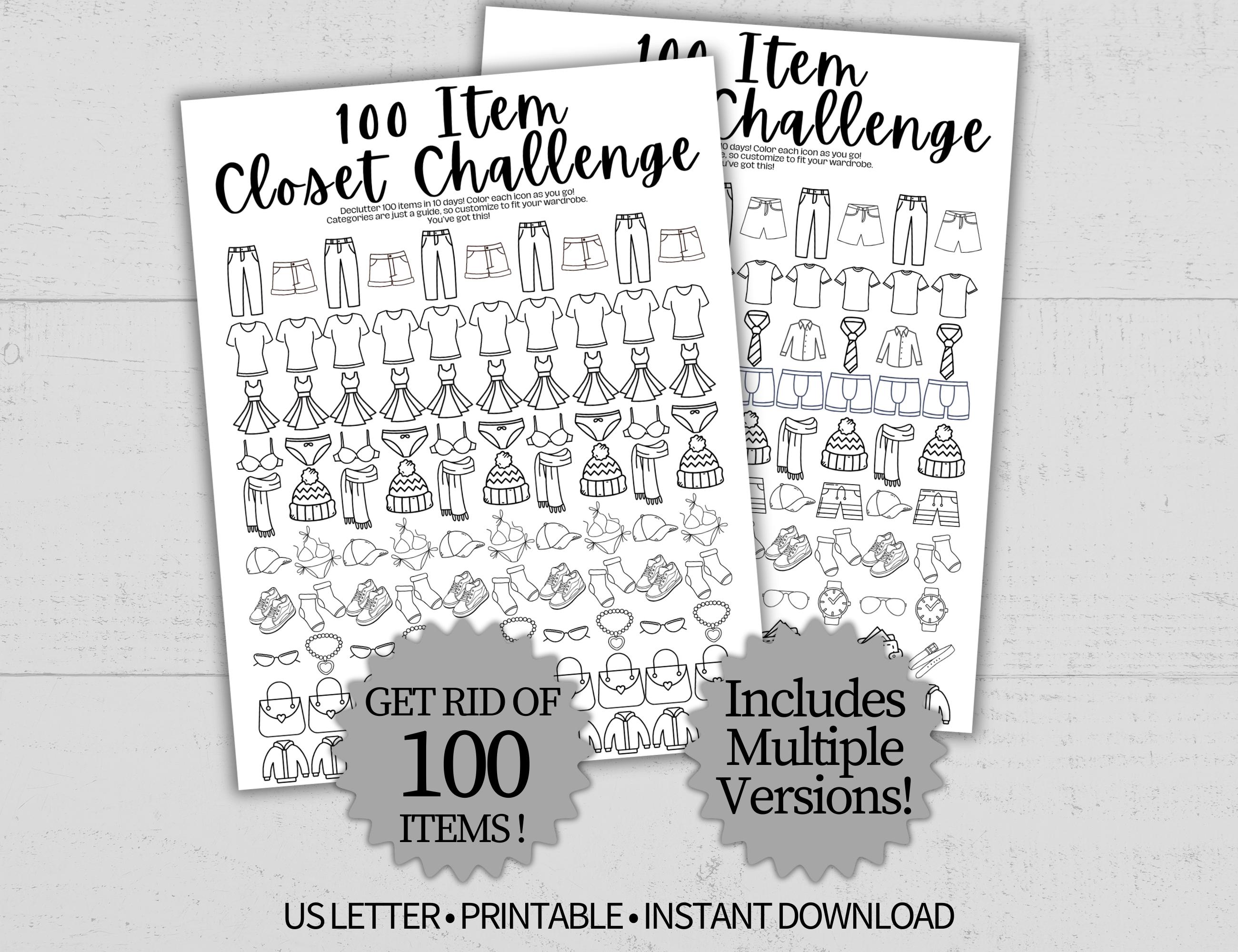 Closet Declutter Challenge Printable – Simple 10 Day Closet Cleanout ...