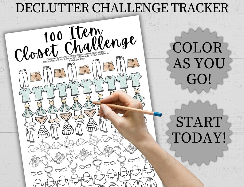 Closet Declutter Challenge Printable – Simple 10 Day Closet Cleanout ...