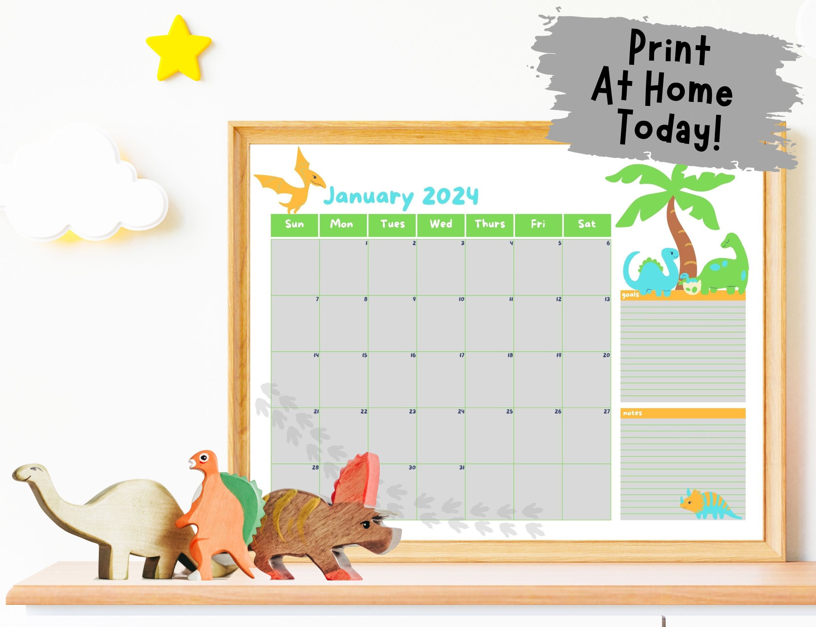 Free Printable Dinosaur Calendar 2025 Edin Nettle