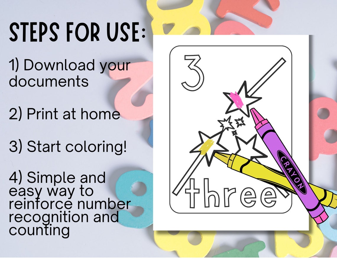 Printable Number Coloring Pages, Preschool & Kindergarten 1-20 Tracing