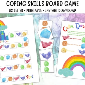 Jogo de tabuleiro de habilidades de enfrentamento para crianças para impressão, atividade de regulação emocional, ensino de controle da raiva