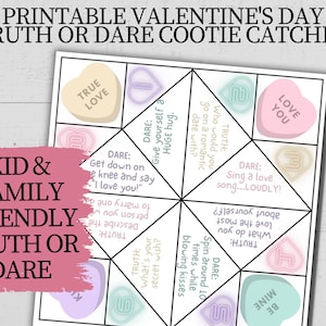 Printable Valentine's Day Truth or Dare Cootie Catcher for Kids and