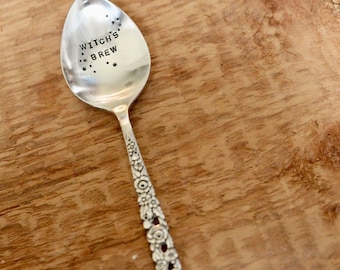 Vintage Silver Spoon "Witch's Brew" - Hand stamped by Rawkette Custom