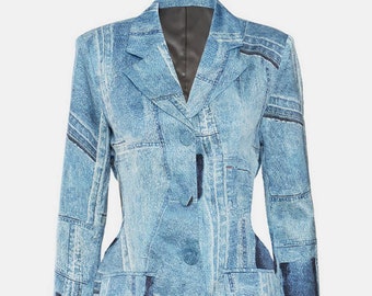 Denim Blazer - Etsy