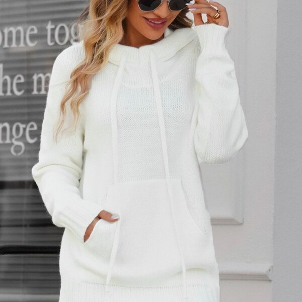 Drawstring Hooded Sweater with Pocket