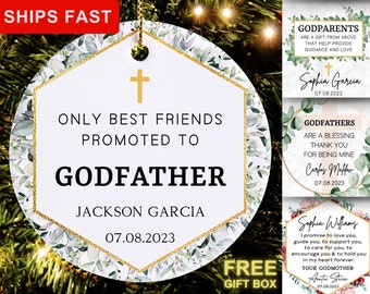 Godfather Ornament, Godfather Gift Baptism, Personalized Godparents Gift, Godparent Proposal Ornament, Custom Godfather Keepsake, Christmas