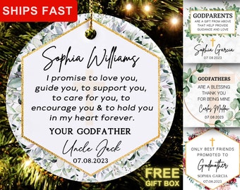 Godfather Ornament, Godfather Gift Baptism, Personalized Godparents Gift, Godparent Proposal Ornament, Custom Godfather Keepsake, Christmas