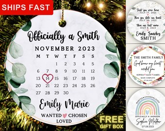 Adoption Ornament, Adoption Gift, Personalized Adoption Christmas Ornament, Adopted Daughter Gift, Adoption keepsake, Family Adoption Gift